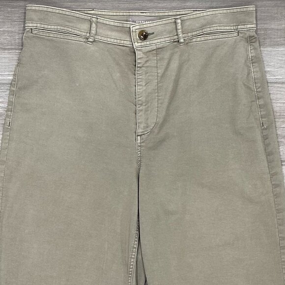 Everlane The Lightweight Wide-Leg Crop Stretch Cotton Chino Pants in Light Sage - Picture 7 of 16